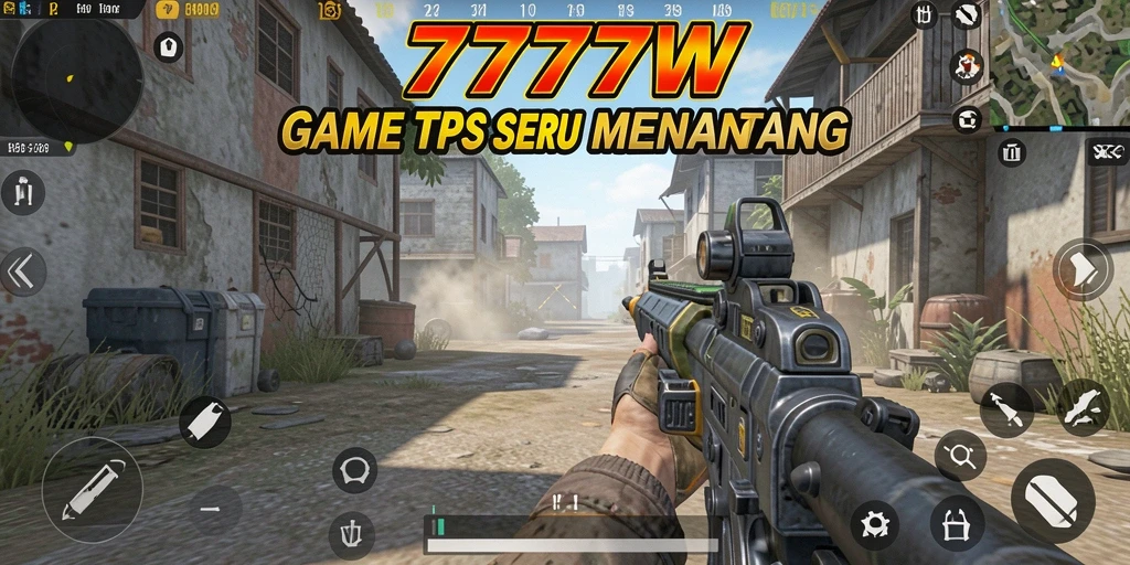 Tampilan gameplay seru di 7777W dengan aksi tembak-tembakan.