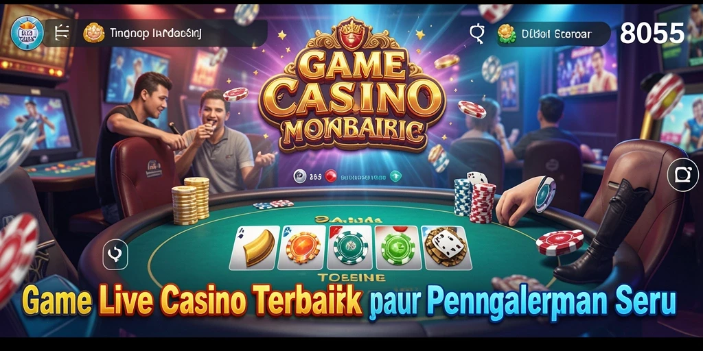 Tampilan gameplay Live Casino yang mendebarkan dan interaktif di 8055.