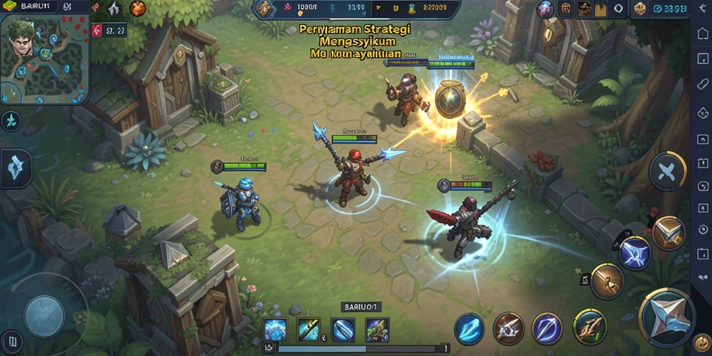 Tangkapan layar utama BARU01 menampilkan gameplay strategis yang intens.