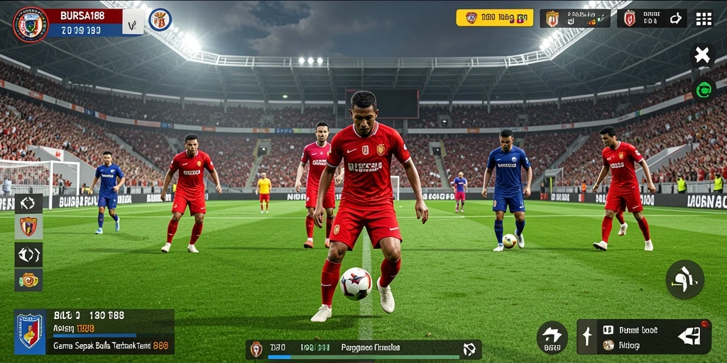 Tangkapan layar BURSA188 menampilkan aksi pertandingan sepak bola yang menegangkan.
