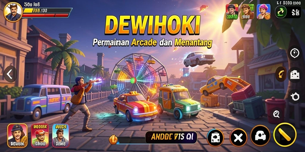 Tampilan gameplay seru DEWIHOKI yang penuh warna.