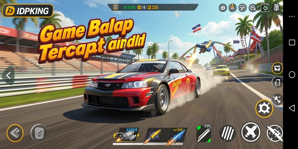 Screenshot menampilkan gameplay balap yang mendebarkan dan penuh aksi.