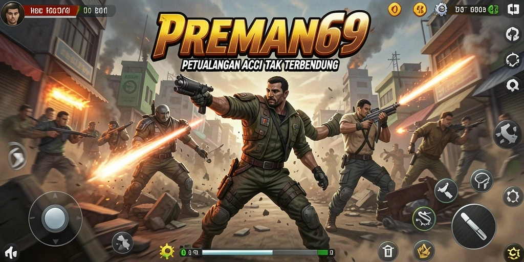 Tampilan gameplay mendebarkan di PREMAN69 dengan aksi yang cepat.