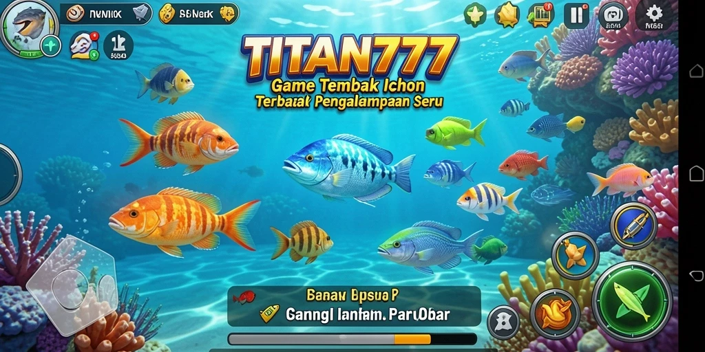 Screenshot utama dari gameplay Tembak Ikan TITAN777 yang seru.